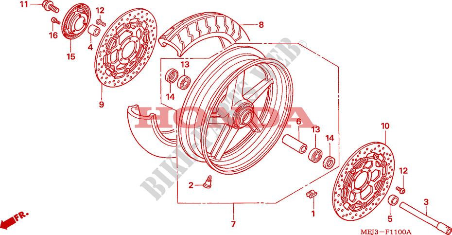 FRONT WHEEL for Honda CB 1300 TWO TONE 2003