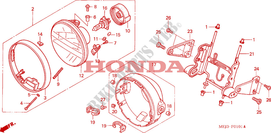 HEADLIGHT (2) for Honda CB 1300 TWO TONE 2003
