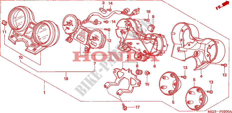 METER (CB1300/A/F/F1) for Honda CB 1300 BI COULEUR 2005