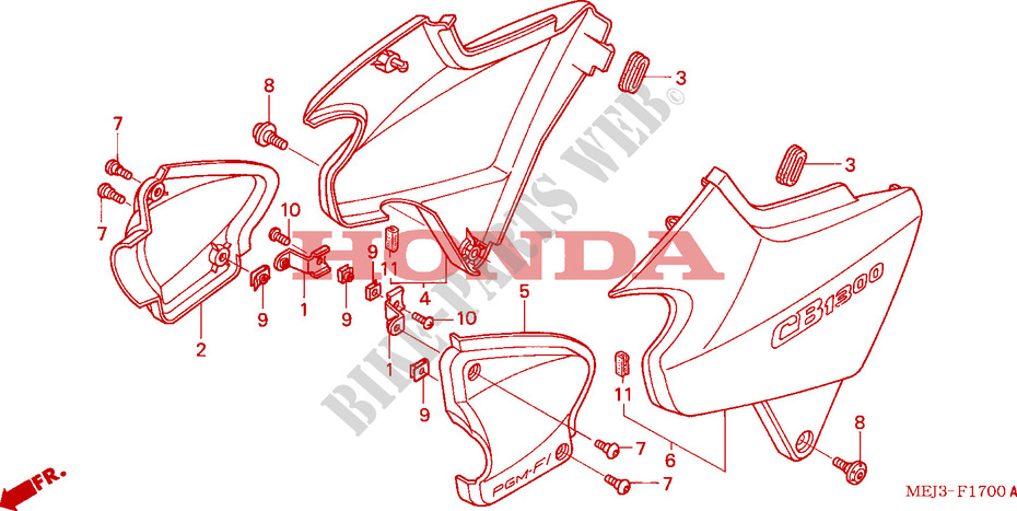 SIDE COVERS (CB1300F/F1) for Honda CB 1300 2003