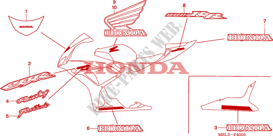 STRIPE/MARK (6) for Honda CBR 1000 RR FIREBLADE 2006