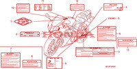 CAUTION LABEL for Honda CBR 600 RR ABS TRICOLORE 2011