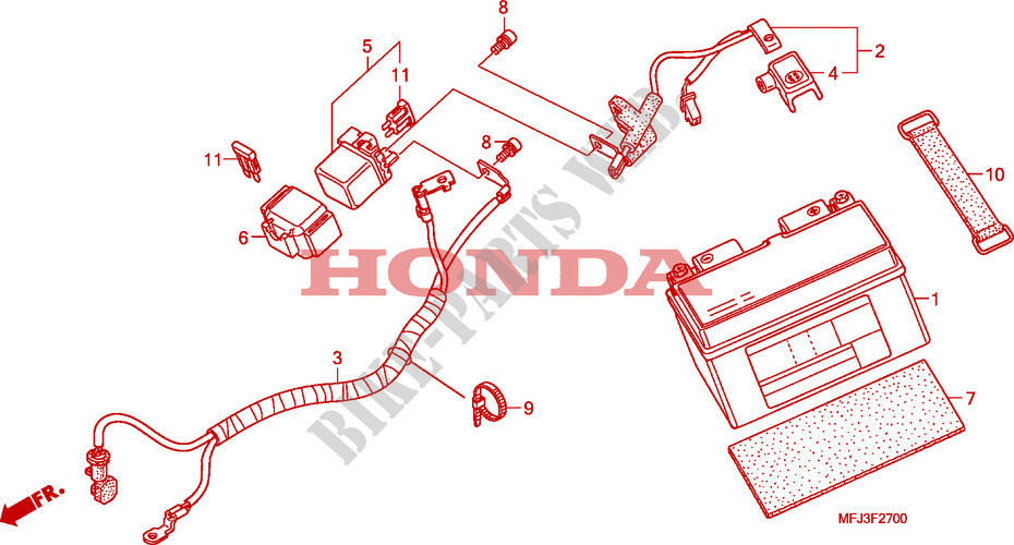 BATTERY for Honda CBR 600 RR GRAY ORANGE 2011