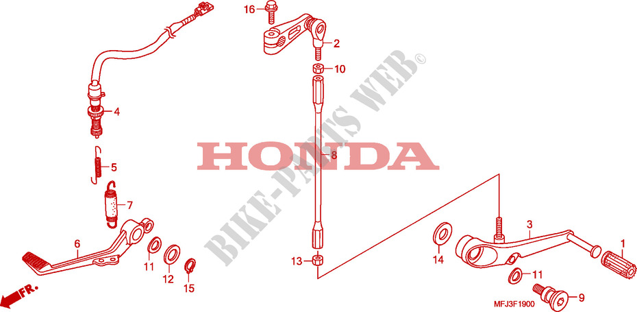 BRAKE PEDAL for Honda CBR 600 RR GRAY ORANGE 2011