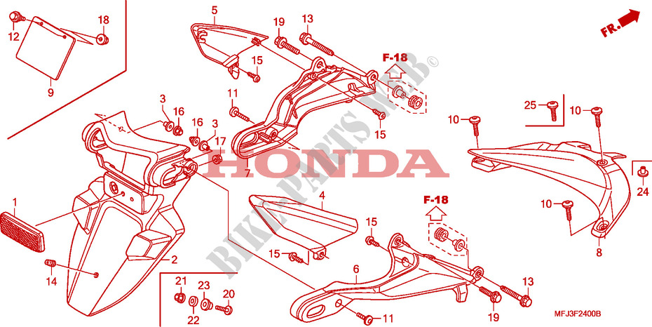 REAR FENDER for Honda CBR 600 RR TRICOLORE 2011