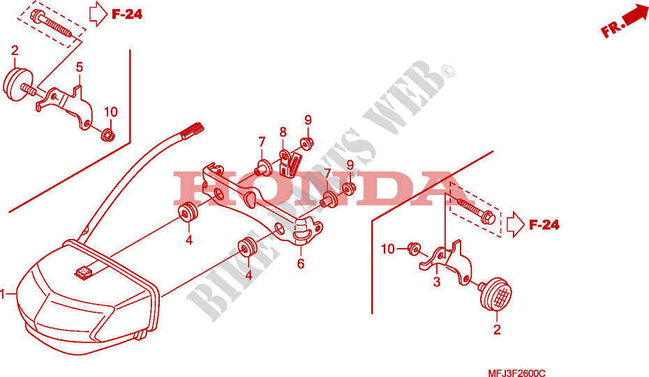 TAILLIGHT for Honda CBR 600 RR GRAY ORANGE 2011
