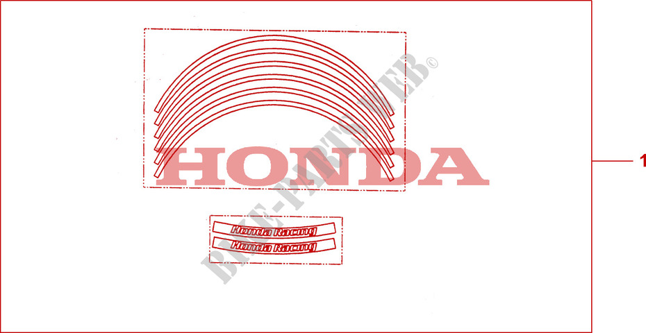 WHEEL STICKERS for Honda CBR 600 RR TRICOLORE 2011