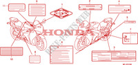 CAUTION LABEL(1) for Honda CBR 1000 RR FIREBLADE ABS PRETO 2011