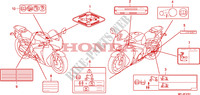 CAUTION LABEL(2) for Honda CBR 1000 RR FIREBLADE ABS NOIRE 2011