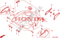 TANK COVER for Honda CBR 1000 RR FIREBLADE ORANGE 2010