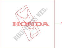 TANK PAD HRC LOGO for Honda CBR 1000 RR FIREBLADE ABS BLACK 2011