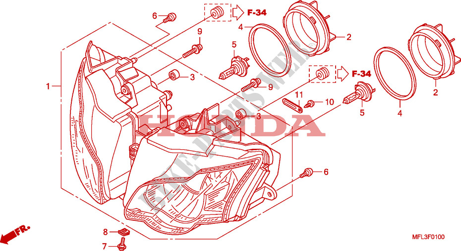 HEADLIGHT for Honda CBR 1000 RR FIREBLADE ABS 2010