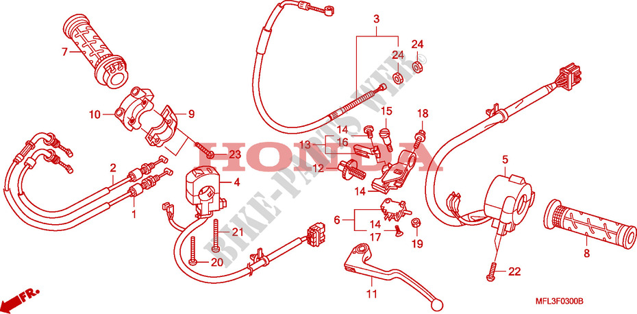 LEVER   SWITCH   CABLE for Honda CBR 1000 RR FIREBLADE 2008