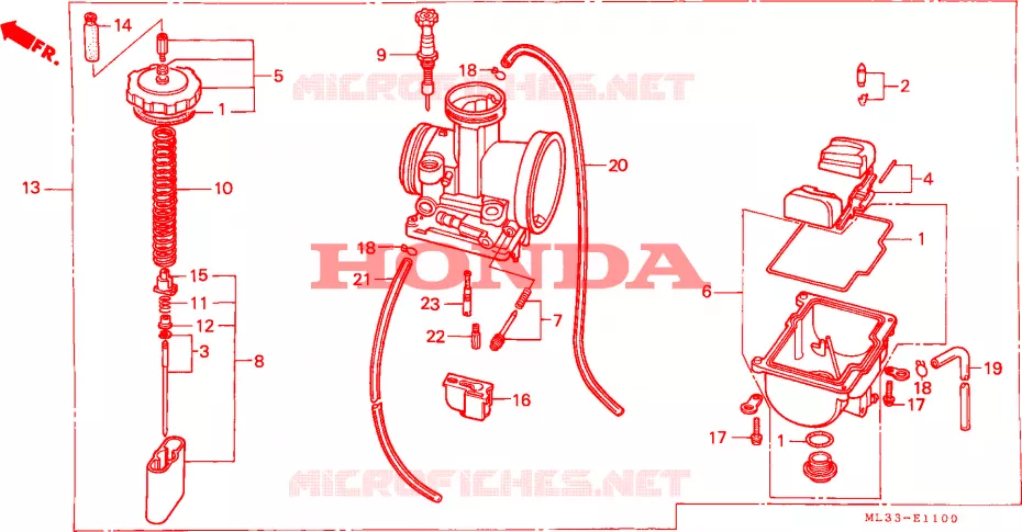 CARBURETOR Honda MOTO 500 CR 1991  CR500RM