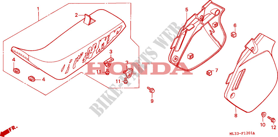 SEAT/SIDE COVER (CR500RM ) for Honda CR 500 R 1994