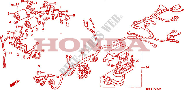WIRE HARNESS (CBR1000FH/FJ/FM) for Honda CBR 1000 1991