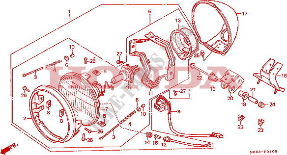 HEADLIGHT for Honda VT 1100 SHADOW 1994