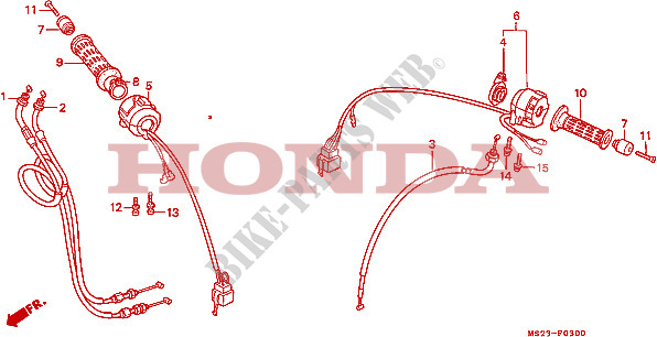 LEVER   SWITCH   CABLE for Honda CBR 1000 1992