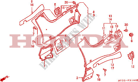 SIDE COVERS for Honda PAN EUROPEAN ST 1100 ABS 1992