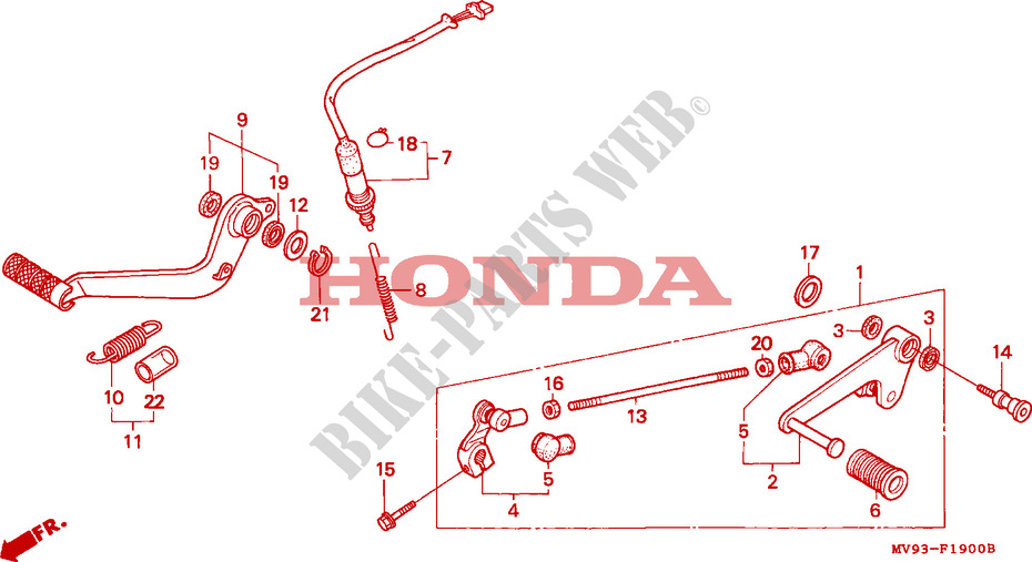 BRAKE PEDAL for Honda CBR 600 50HP 1996