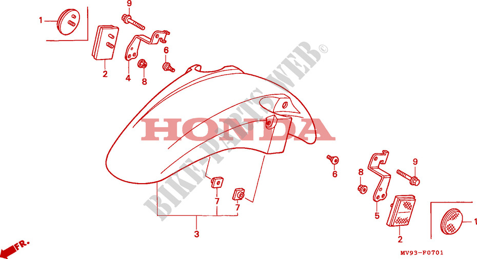FRONT FENDER (CBR600FS/3S/T/3T/SET) for Honda CBR 600 50HP 1996