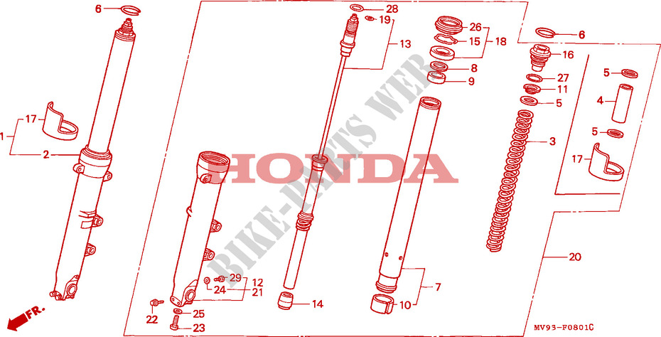 FRONT FORK (2) for Honda CBR 600 34HP 1996