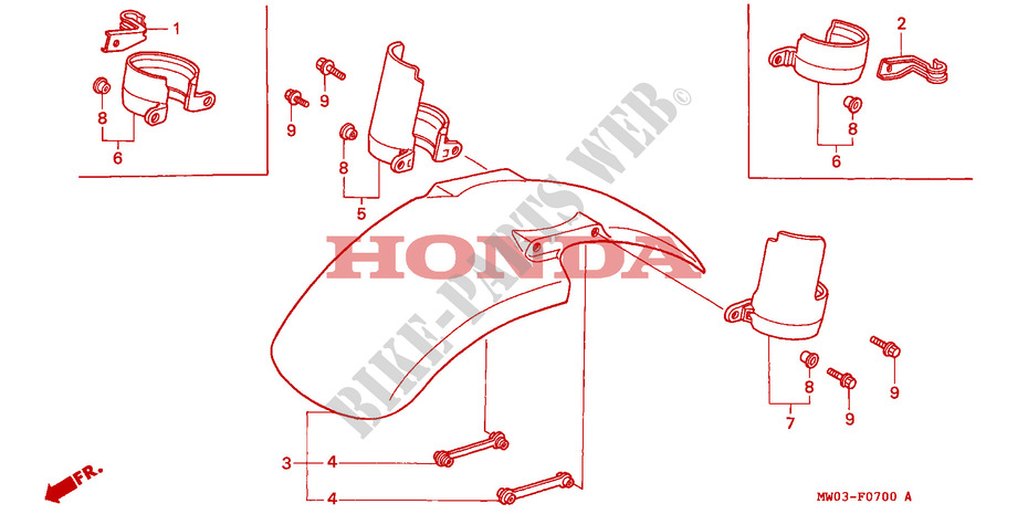 FRONT FENDER (1) for Honda CBR 900 RR 1993