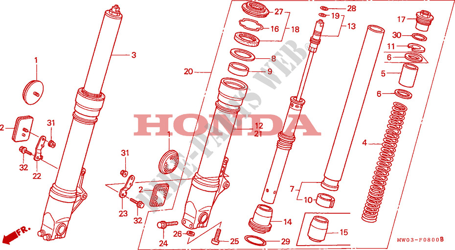 FRONT FORK for Honda CBR 900 RR 1993