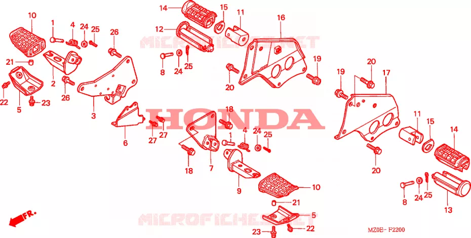 FOOTREST Honda MOTO 1500 GOLD-WING 2003  GL1500CD3