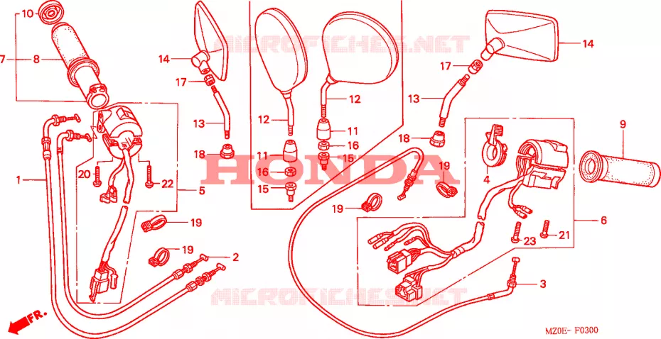 LEVER - SWITCH - CABLE Honda MOTO 1500 GOLD-WING 2003  GL1500CD3