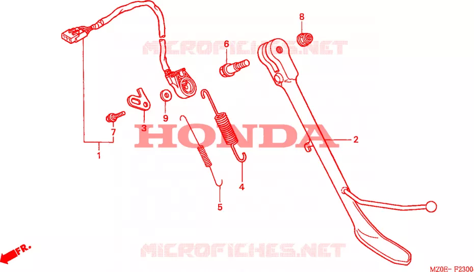 SIDE STAND Honda MOTO 1500 GOLD-WING 2003  GL1500CD3