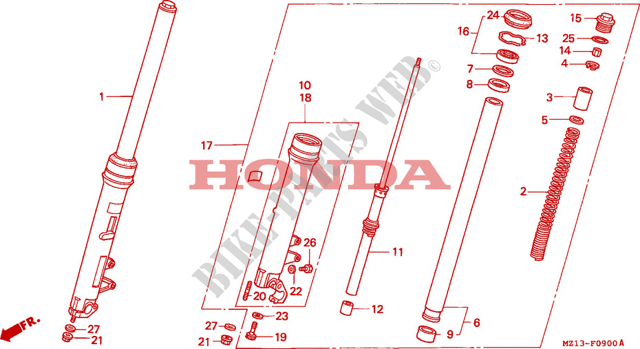 FRONT FORK for Honda BIG ONE 1000 1994