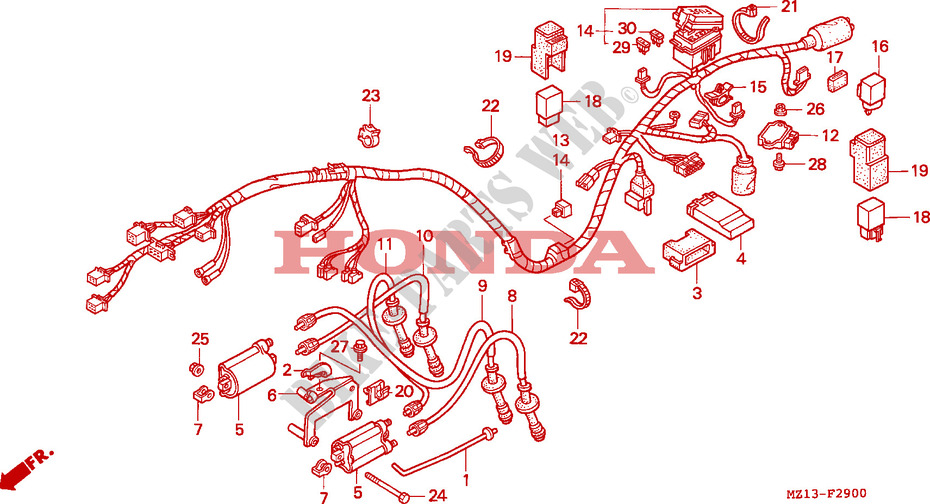 WIRE HARNESS for Honda BIG ONE 1000 50HP 1993