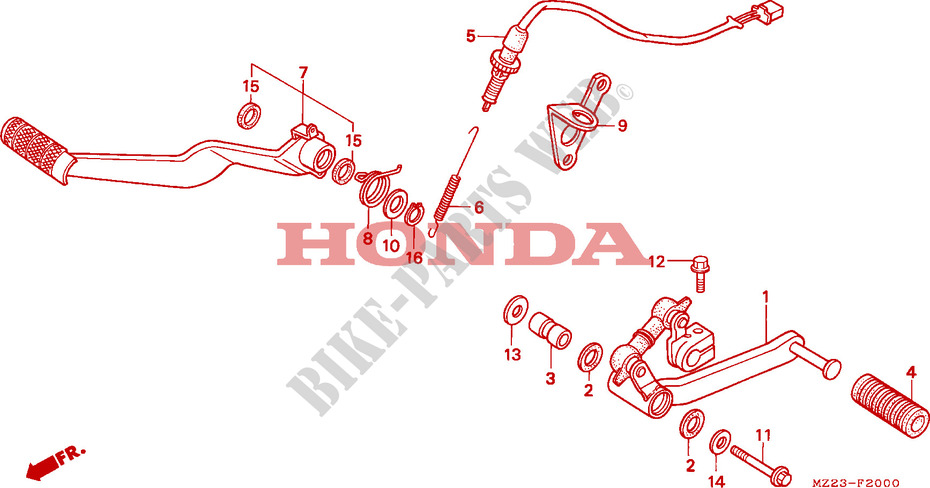 BRAKE PEDAL for Honda CBR 1000 F 1993