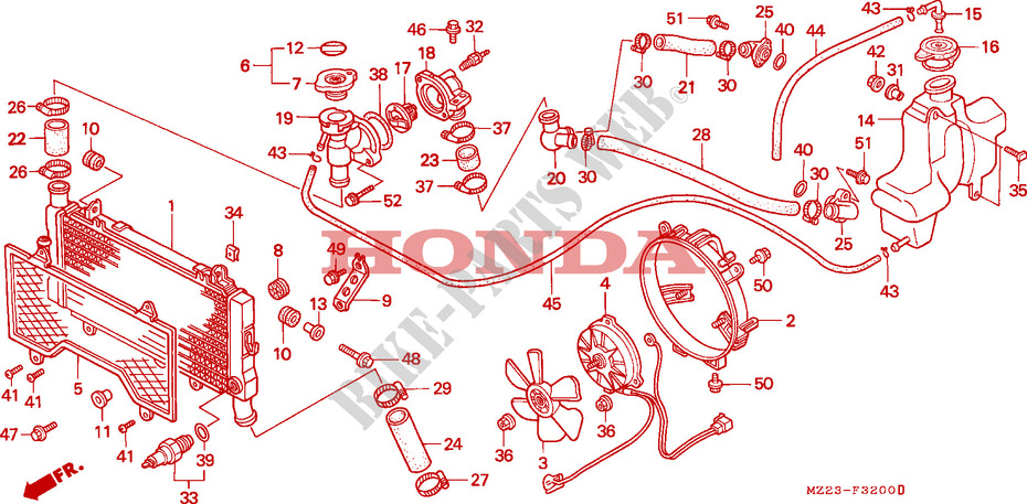 RADIATOR for Honda CBR 1000 F 1993