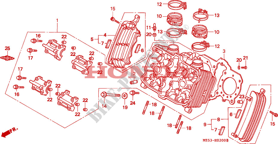 CYLINDER HEAD (FRONT) for Honda SHADOW 750 1993