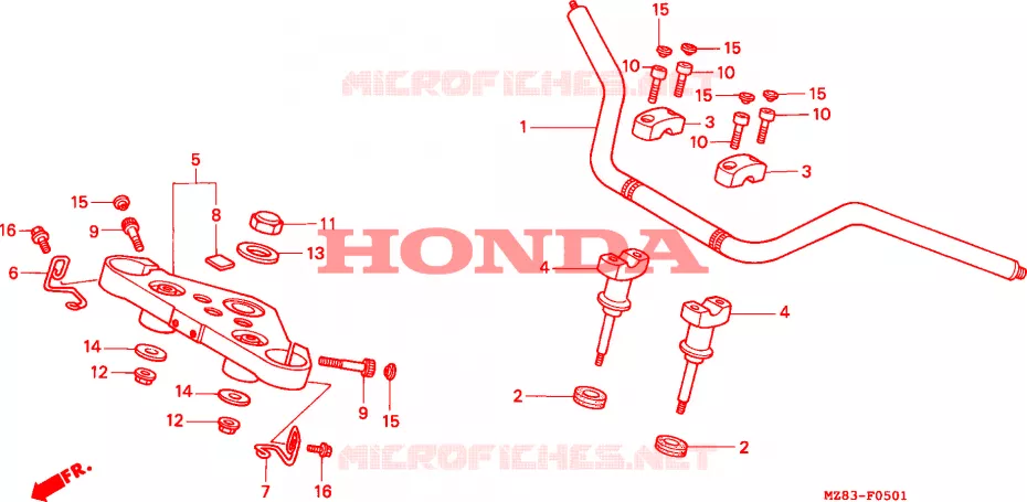HANDLE PIPE (2) Honda MOTO 600 SHADOW 1995  VT600CS