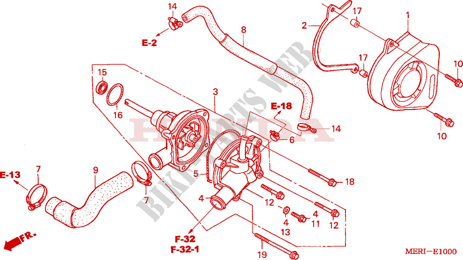 WATER PUMP for Honda CBF 600 NAKED ABS 25KW 2004