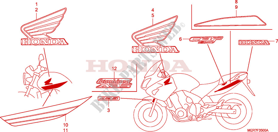 STICKERS for Honda CBF 600 FAIRING 25KW 2008
