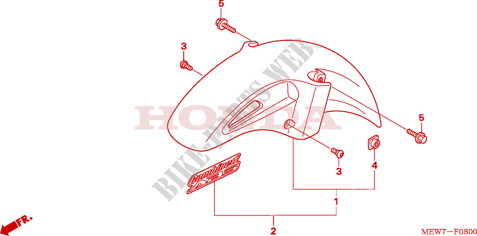 FRONT FENDER for Honda DEAUVILLE 700 ABS 2008
