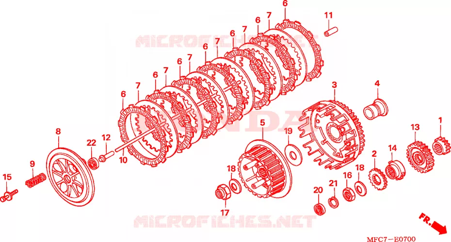CLUTCH Honda MOTO 650 FMX 2006  FMX6505_F
