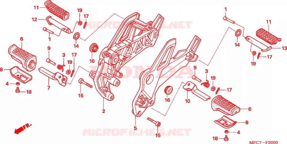 FOOTREST Honda MOTO 650 FMX 2006  FMX6505_F