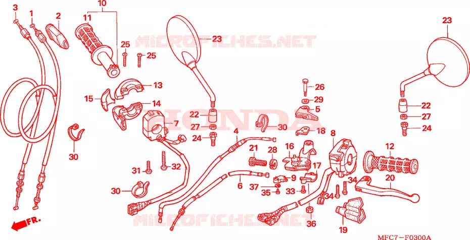 LEVER - SWITCH - CABLE Honda MOTO 650 FMX 2006  FMX6505_F