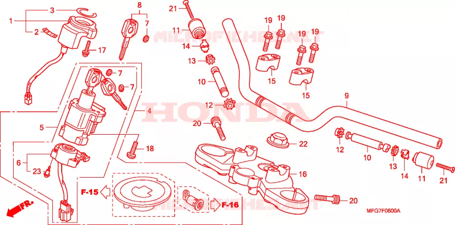 HANDLEBAR Honda MOTO 600 HORNET 2008  CB600FA7