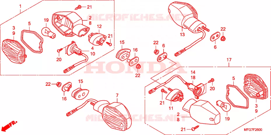 INDICATOR Honda MOTO 600 HORNET 2008  CB600FA7