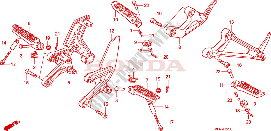 FOOTREST for Honda CB 1000 R ABS 2009