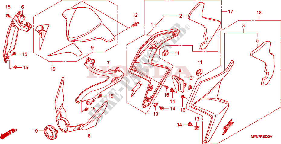 FRONT COWL for Honda CB 1000 R ABS 2009