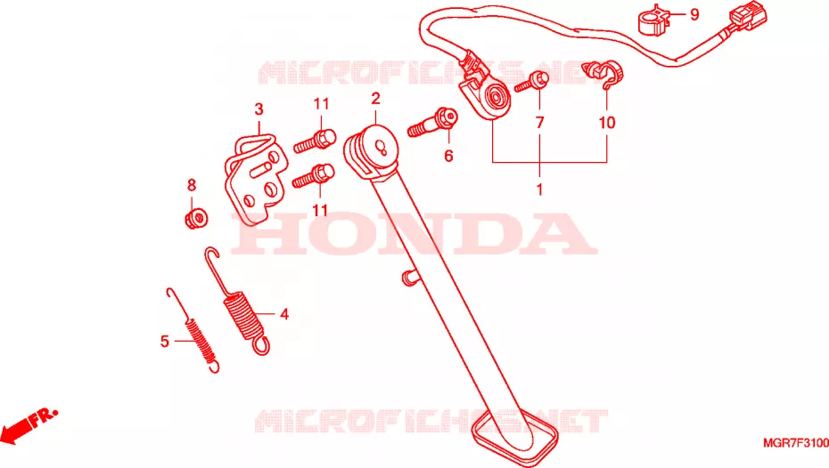 SIDE STAND Honda MOTO 750 SHADOW 2010  VT750SA