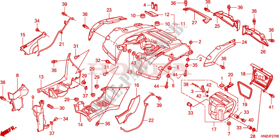 REAR FENDER for Honda FOURTRAX 500 FOREMAN RUBICON Hydrostatic 2010