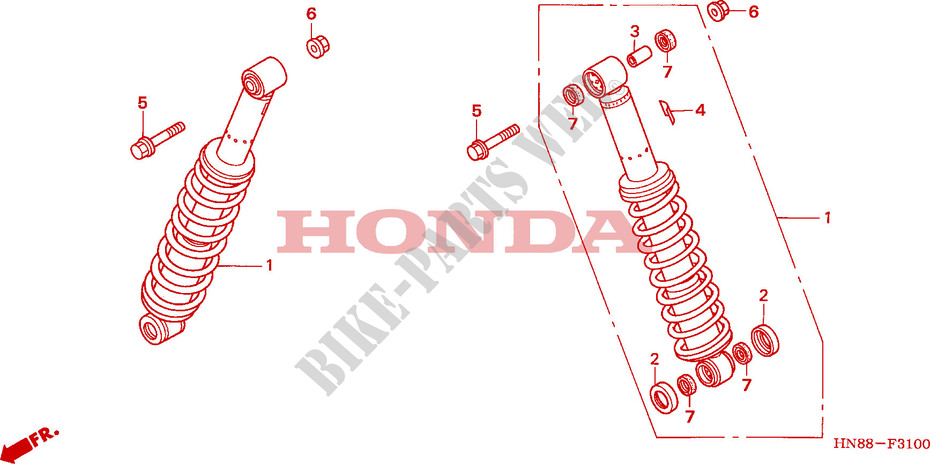 REAR SHOCK ABSORBER for Honda FOURTRAX 650 RINCON 2006